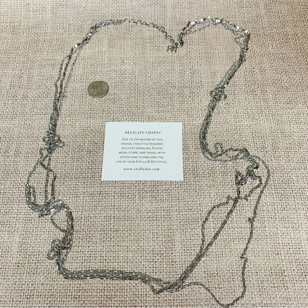 Stella & Dot Silver Delicate Chains Necklace